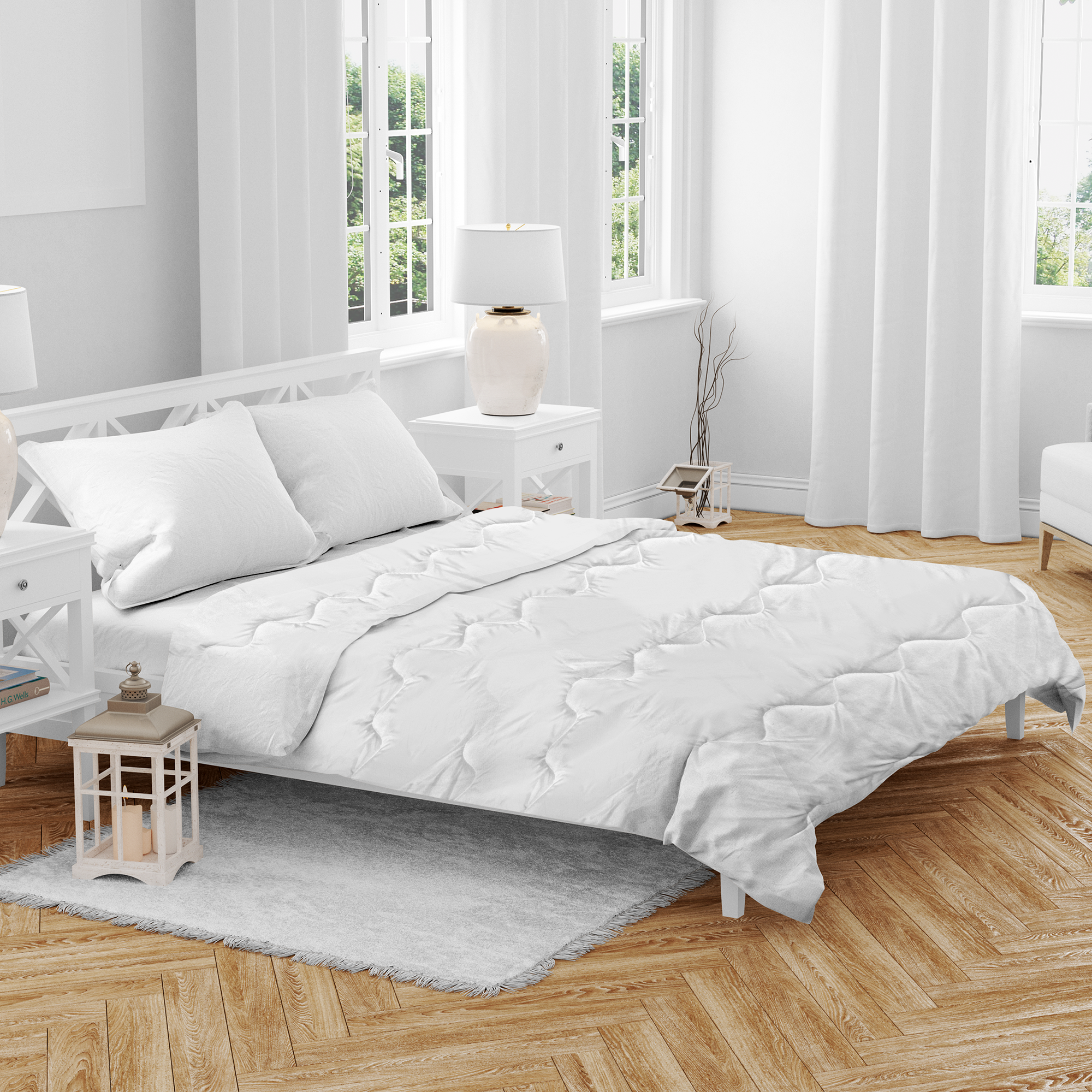 Chambre lumineuse avec couette ZenPur légère et respirante pour l’été