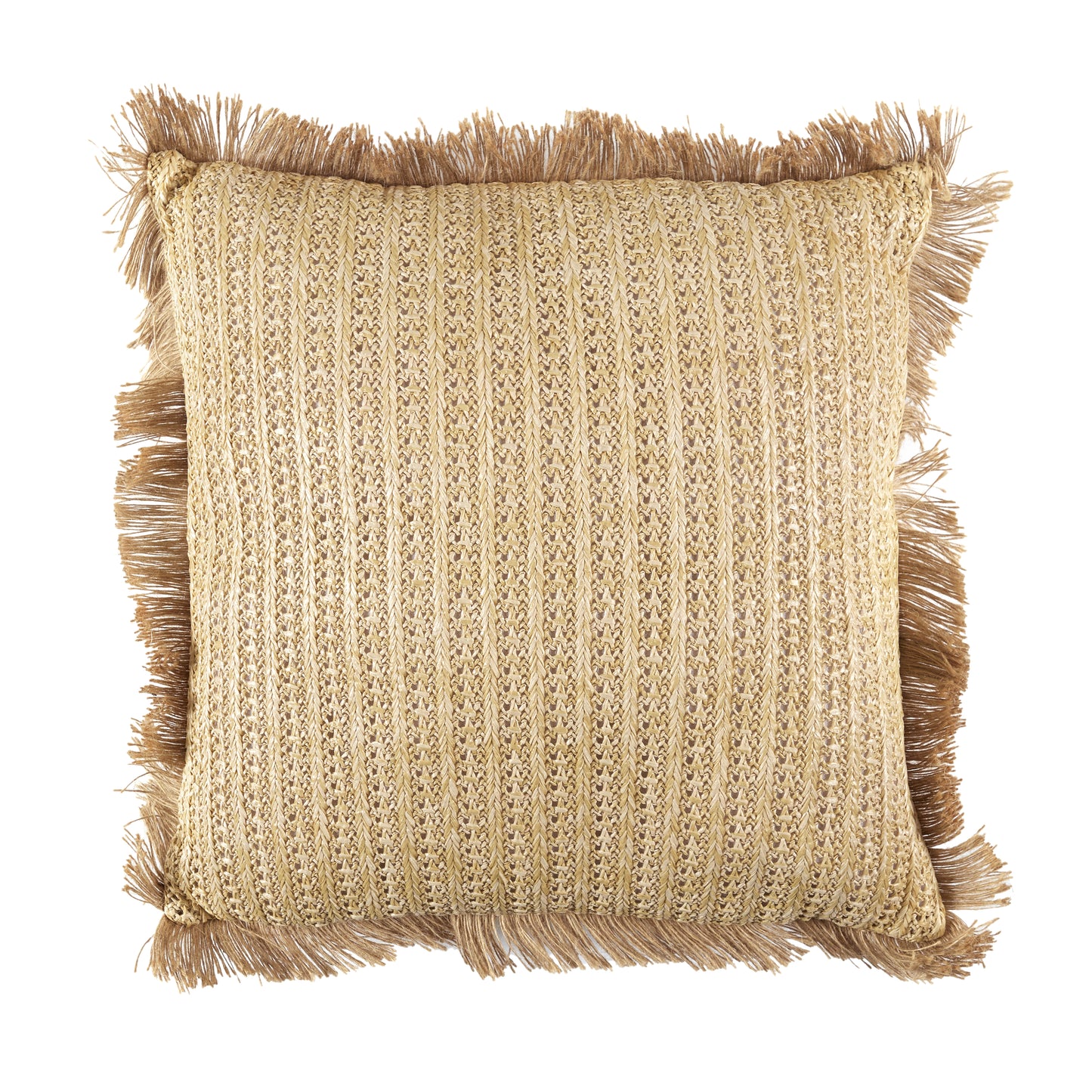 Coussin ZenPur en raphia naturel déhoussable, style bohème chic et décoratif