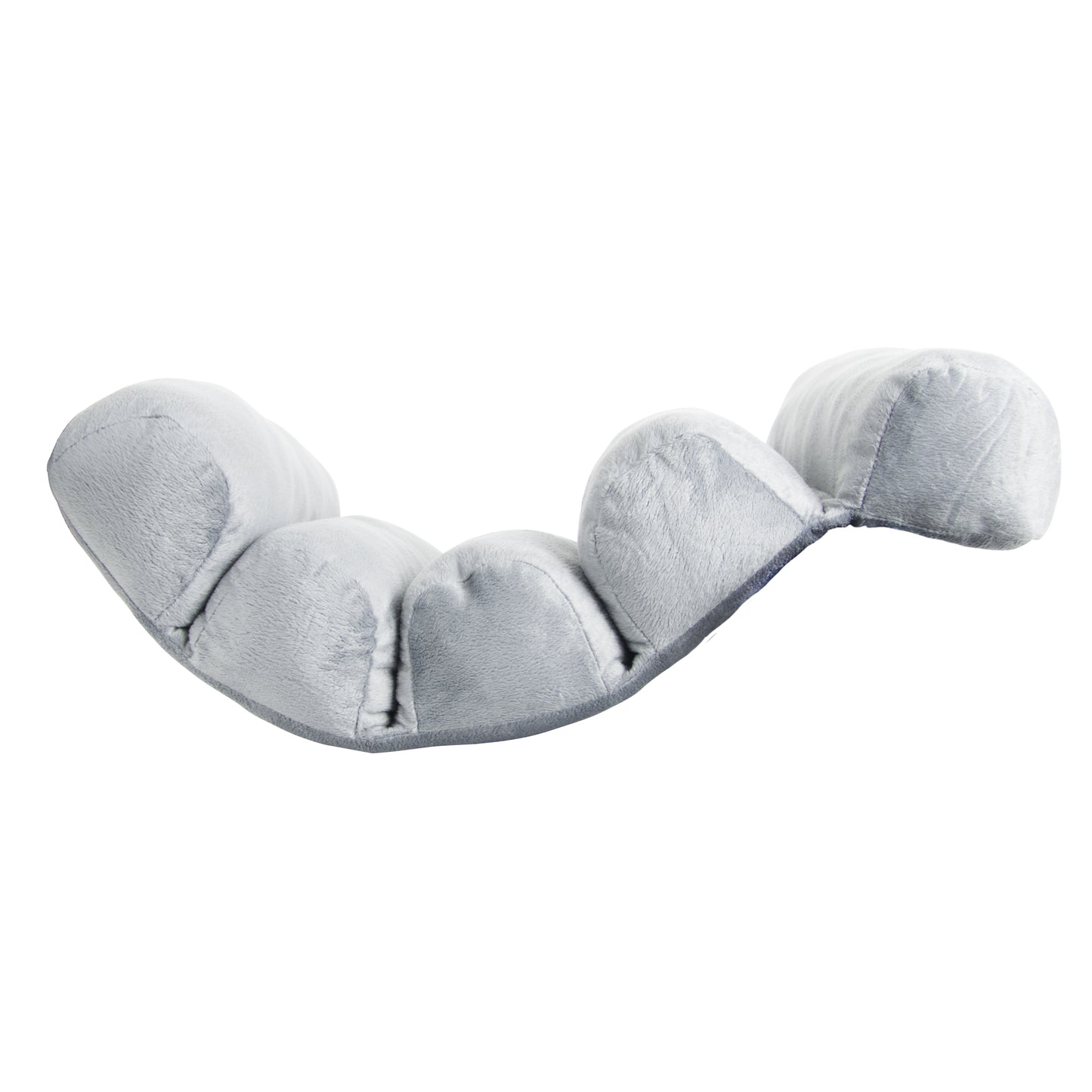 Coussin multiposition en mousse mémoire vu de profil, soutien du dos, de la nuque et des jambes