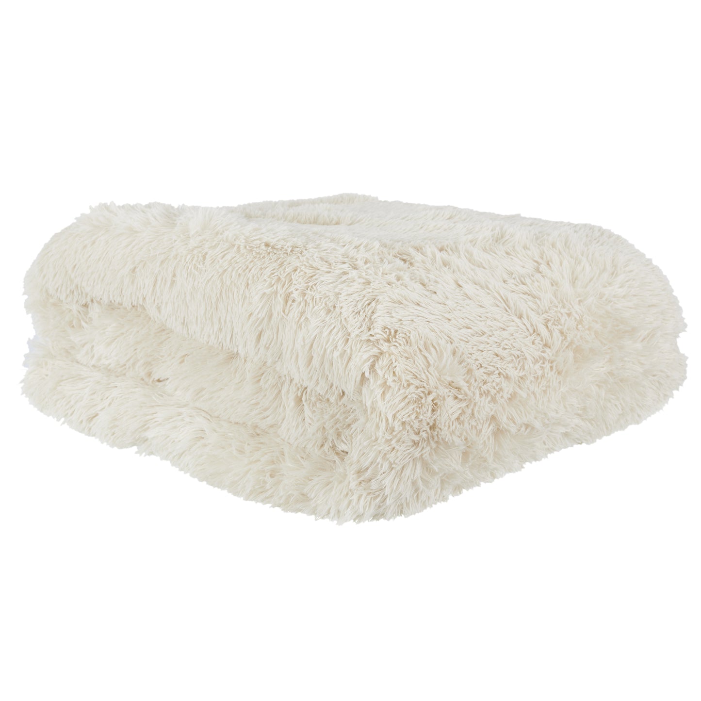 Couvre-lit poils longs beige 220x240 cm ZenPur, couverture douce et luxueuse pour lit