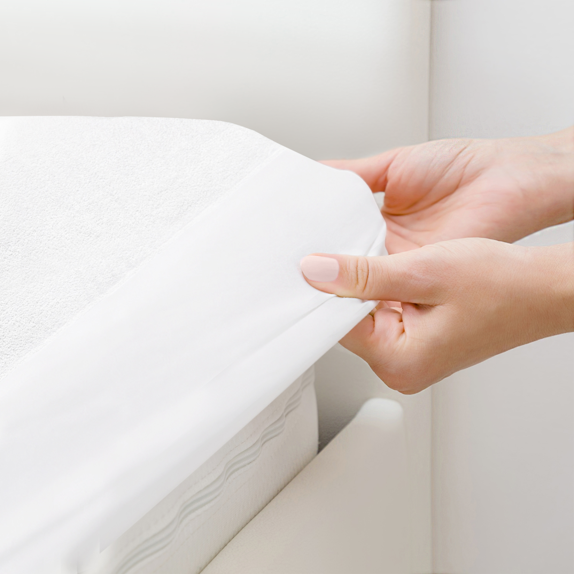 Détail du tissu coton naturel certifié Oeko-TEX du protège-matelas ZenPur