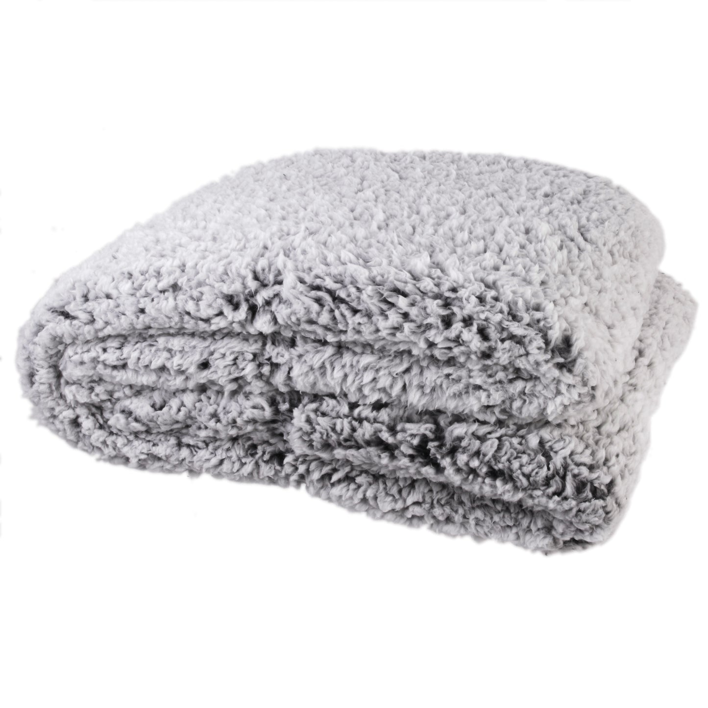 Plaid Sherpa gris confort ultime, couverture douce et chaude pour intérieur cocooning