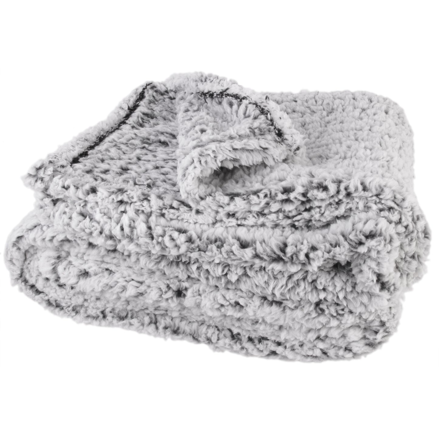 Plaid Sherpa gris plié, couverture douce et épaisse facile à ranger et offrir