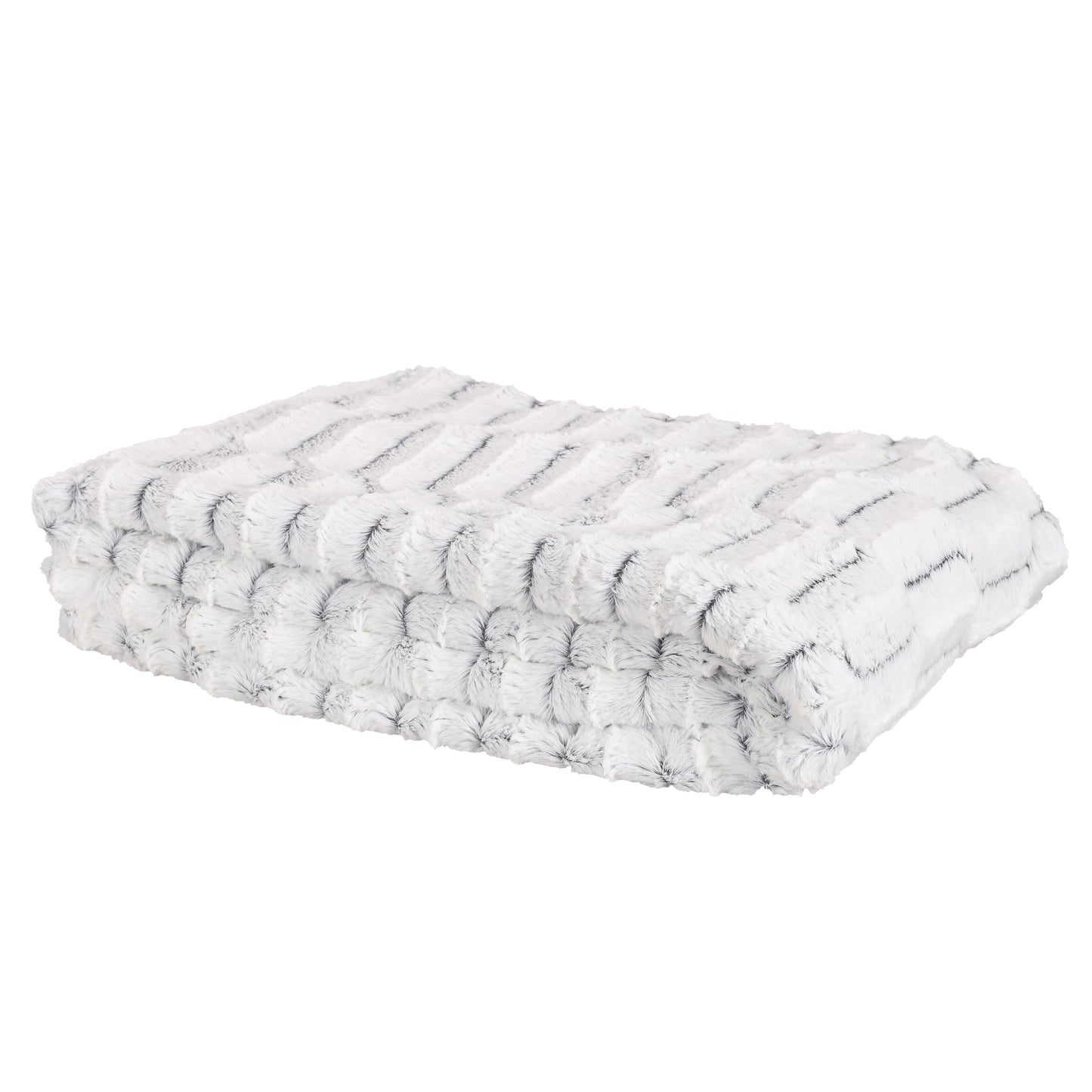 Plaid ZenPur à carreaux en imitation fourrure, doux et luxueux pour lit ou canapé