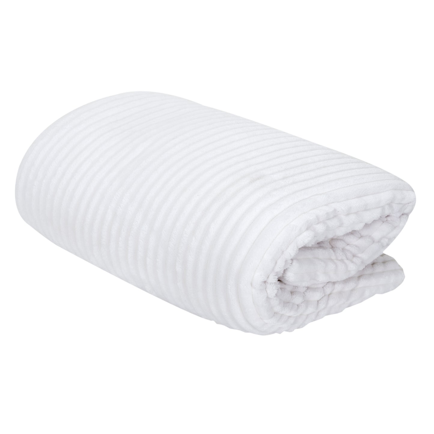 Plaid ZenPur en flanelle côtelée et Sherpa écru, doux et confortable pour canapé ou lit