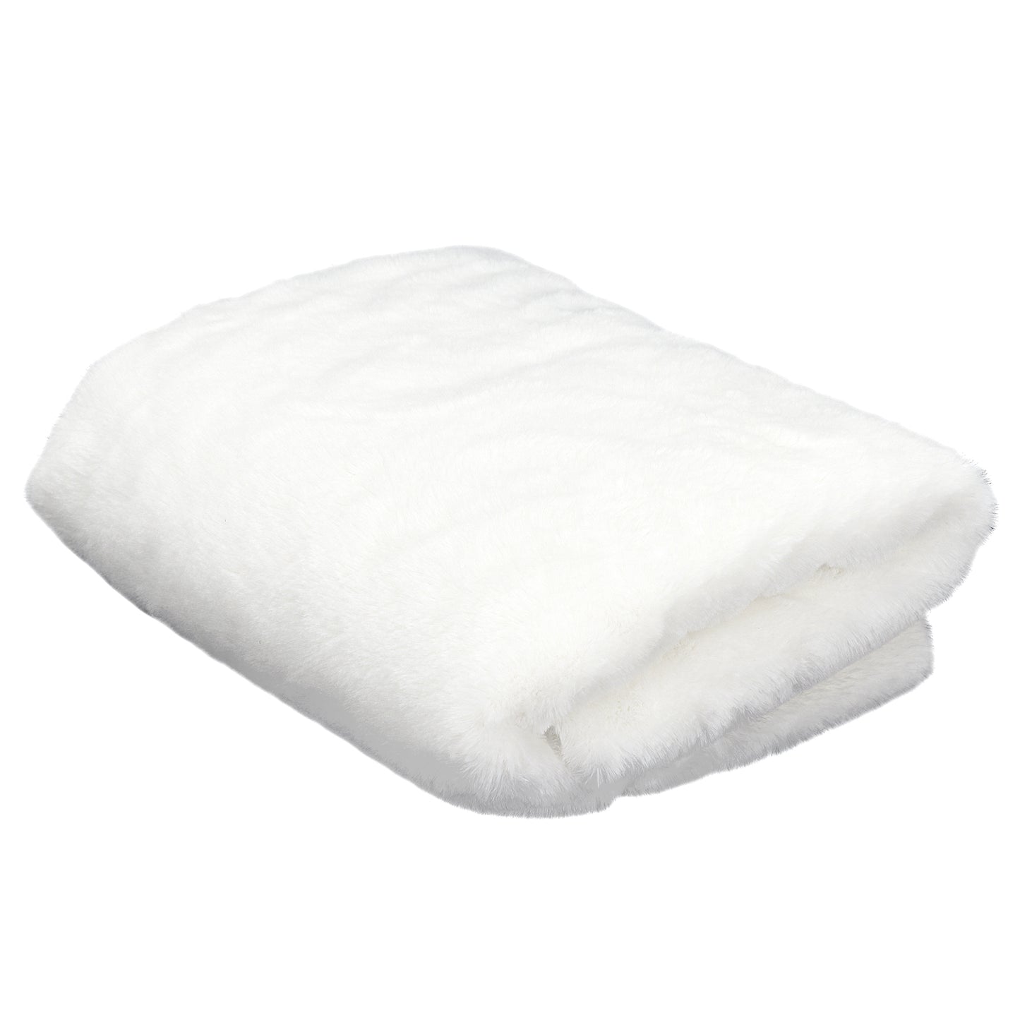 Plaid ZenPur opulent en imitation fourrure écru, doux et élégant pour canapé ou lit