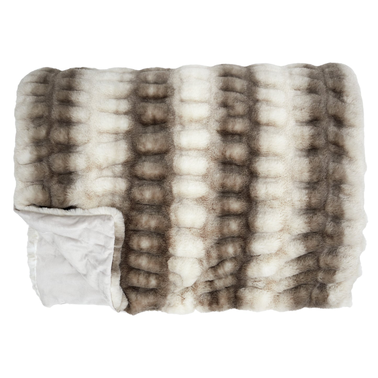 Vue latérale du plaid ZenPur Luxury imitation fourrure, finition soignée et moelleuse