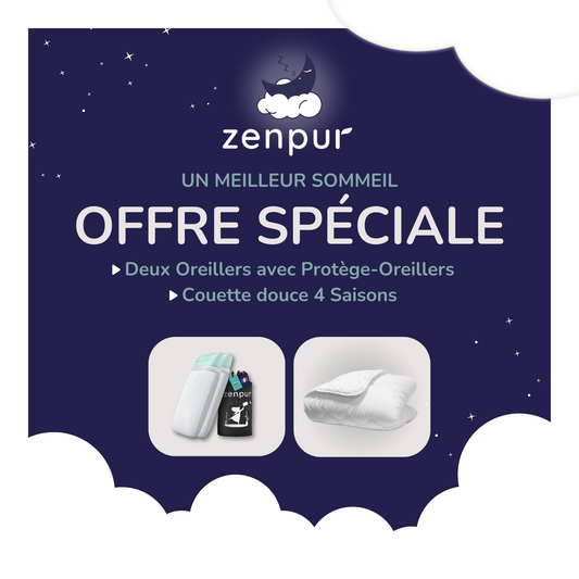 🎄Offre Spéciale ZenPur🎄Deux Oreillers avec Protège-Oreillers & Couette