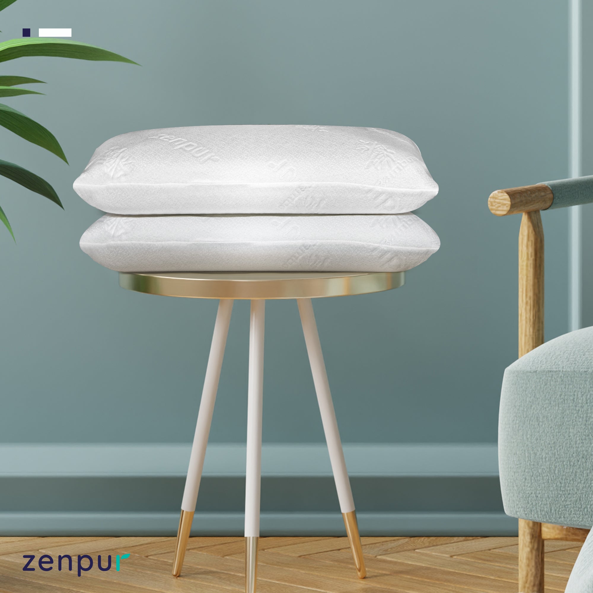 ZenPur - Ergonomic Cervical Memory Foam Pillow Designed in France & Made in Europe - Oeko Tex Certified.