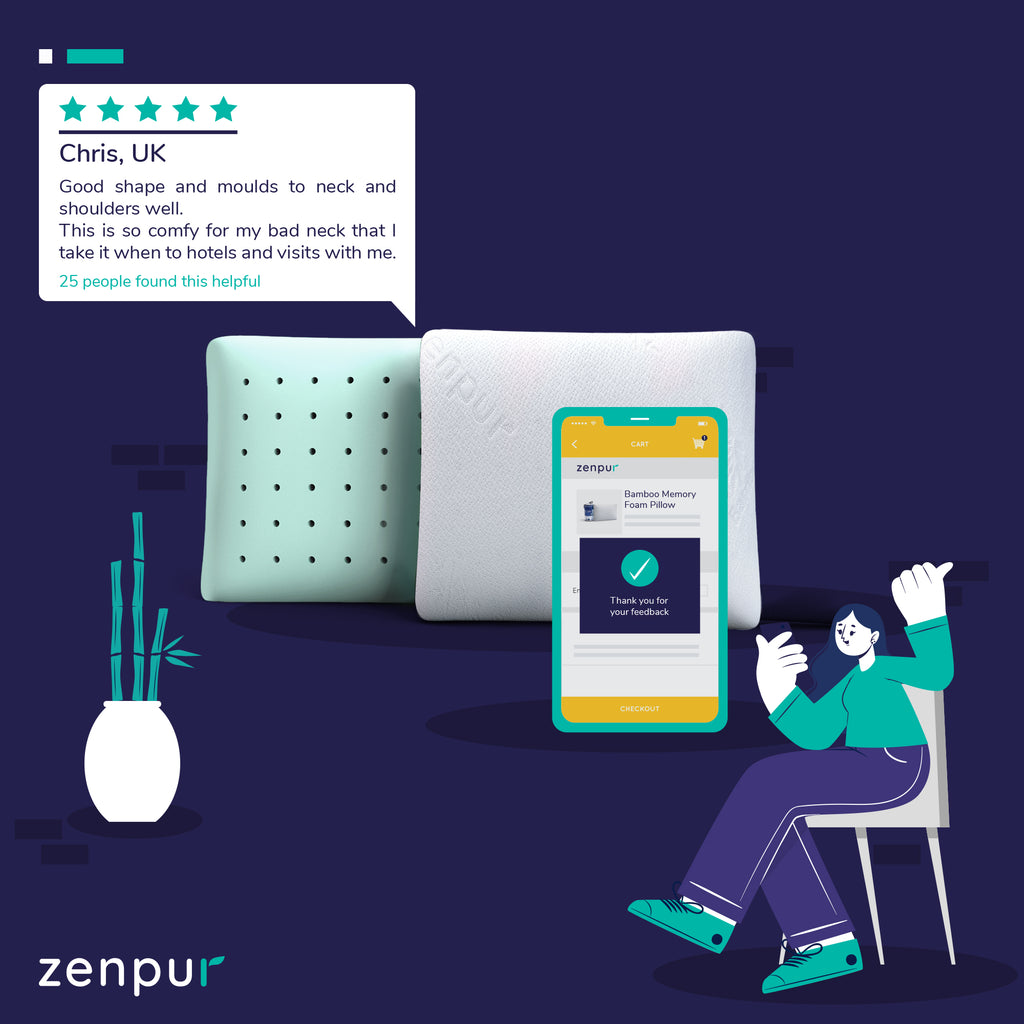 Avis client sur le lot de 2 coussins ZenPur 45x45 cm, confortables et appréciés pour leur soutien