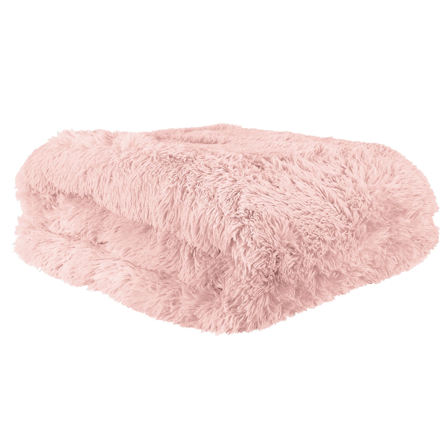 Couvre-lit en peluche à poils longs rose ZenPur, style tendance et confort ultra-doux