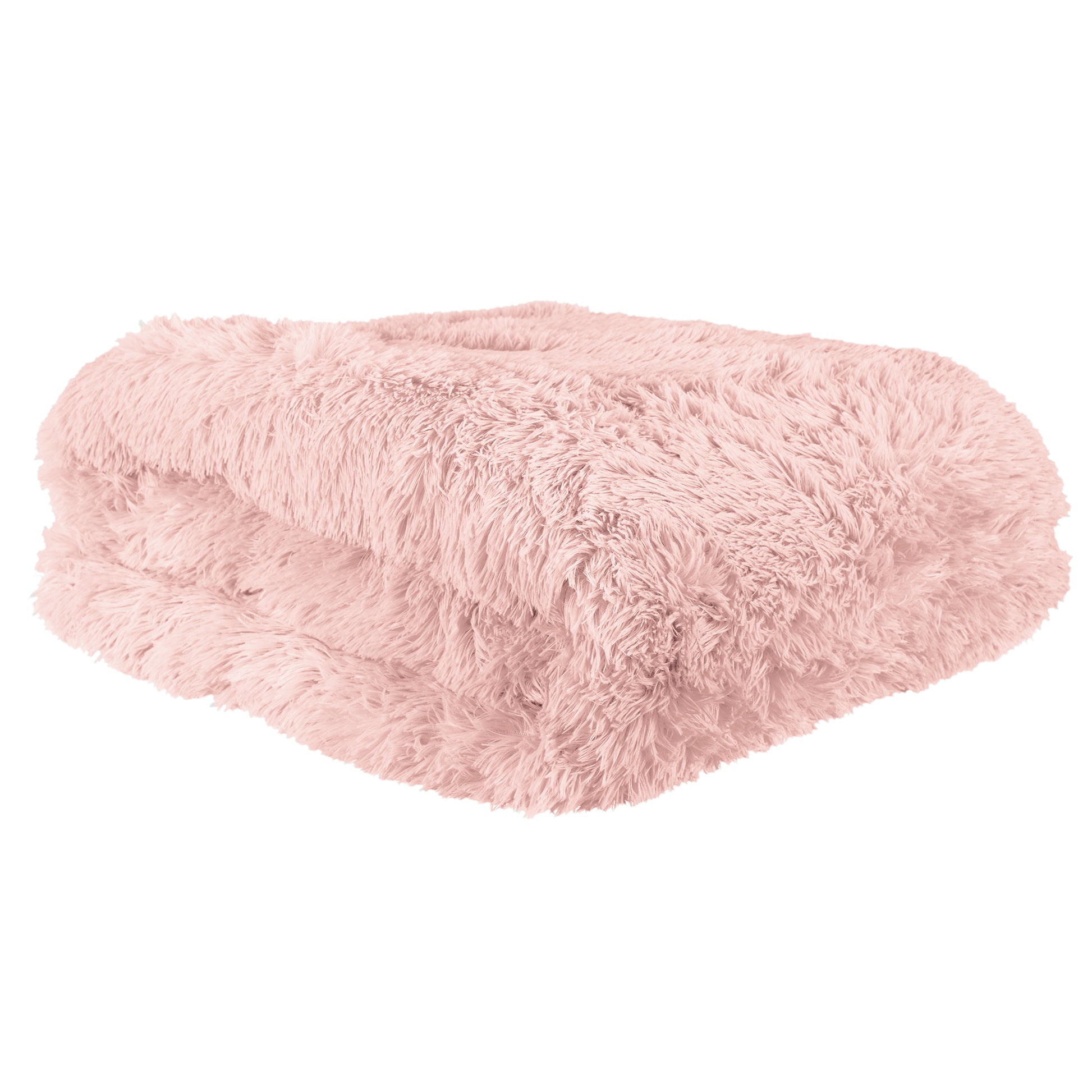 Couvre-lit en peluche à poils longs rose ZenPur, style tendance et confort ultra-doux