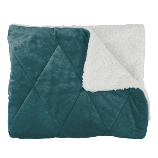 Couvre-lit luxe ZenPur en flanelle Sherpa, douceur premium et confort élégant