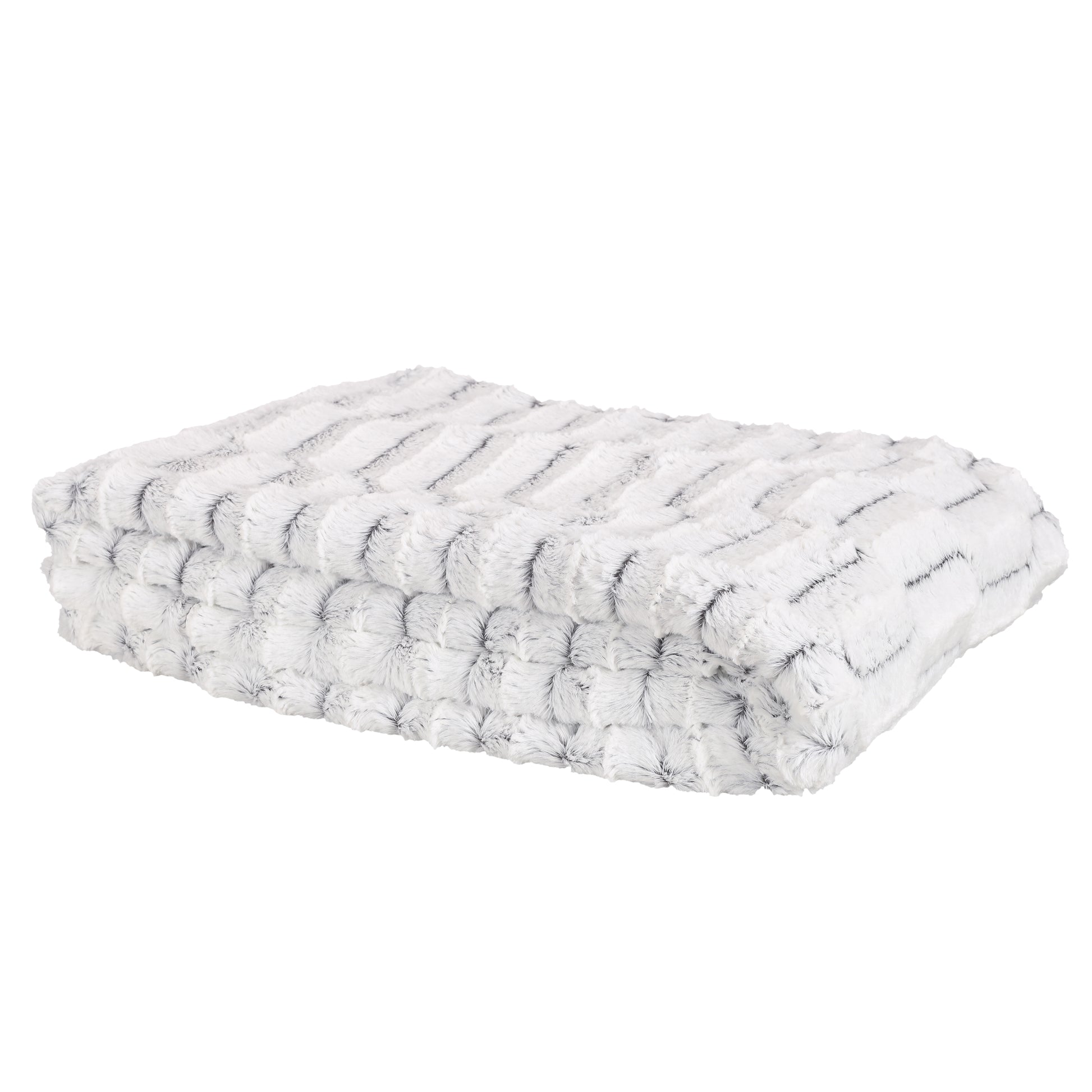 Plaid ZenPur à carreaux en imitation fourrure, doux et luxueux pour lit ou canapé