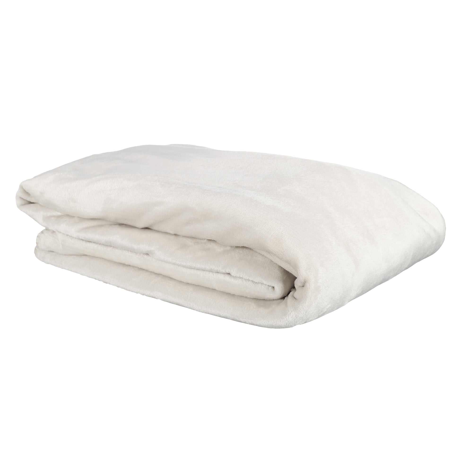 Plaid en flanelle et Sherpa beige ZenPur, couverture douce et chaude pour lit ou canapé