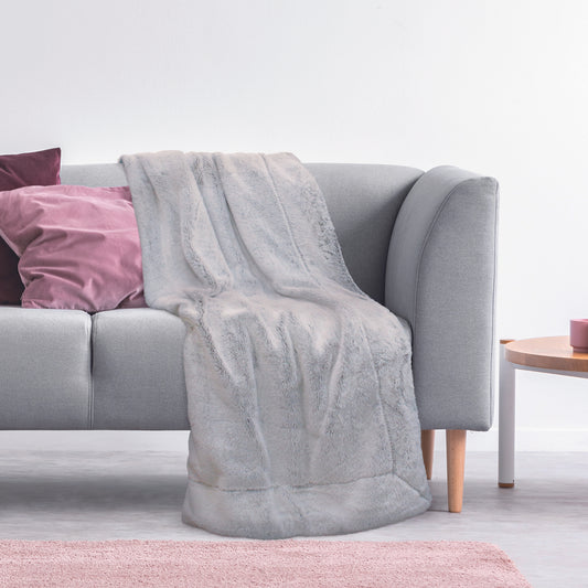 Plaid luxueux en imitation fourrure ZenPur, douceur élégante pour lit ou canapé