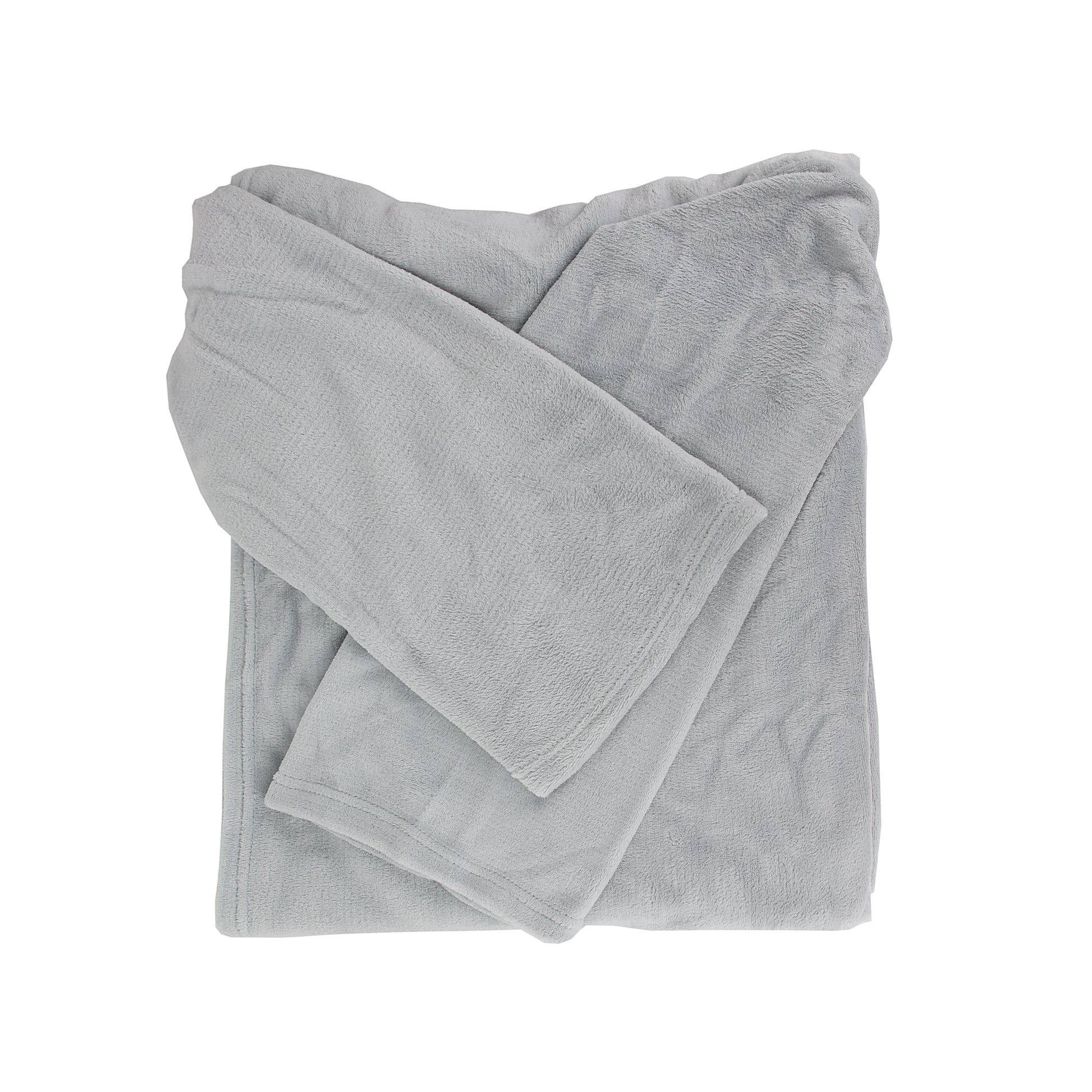 Plaid à manches confortable gris ZenPur, couverture douillette pour détente à la maison