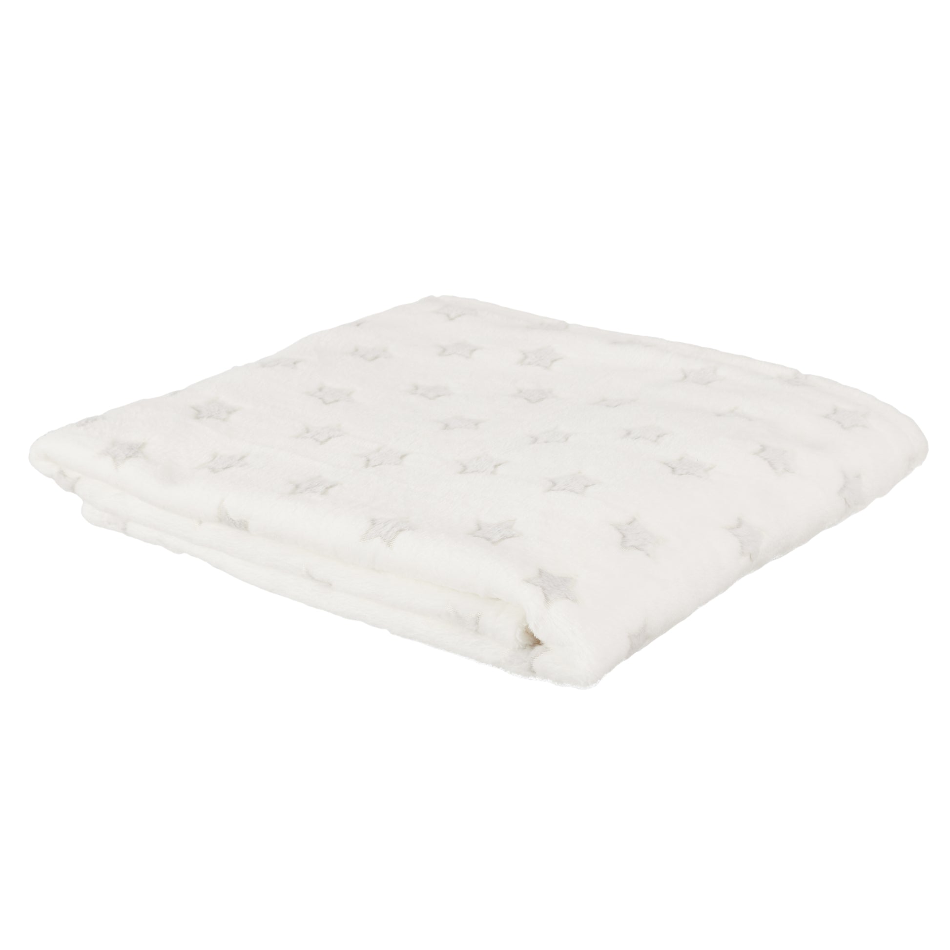 Plaid phosphorescent ZenPur blanc 120x150 cm avec motifs étoile, doux et confortable pour lit ou canapé