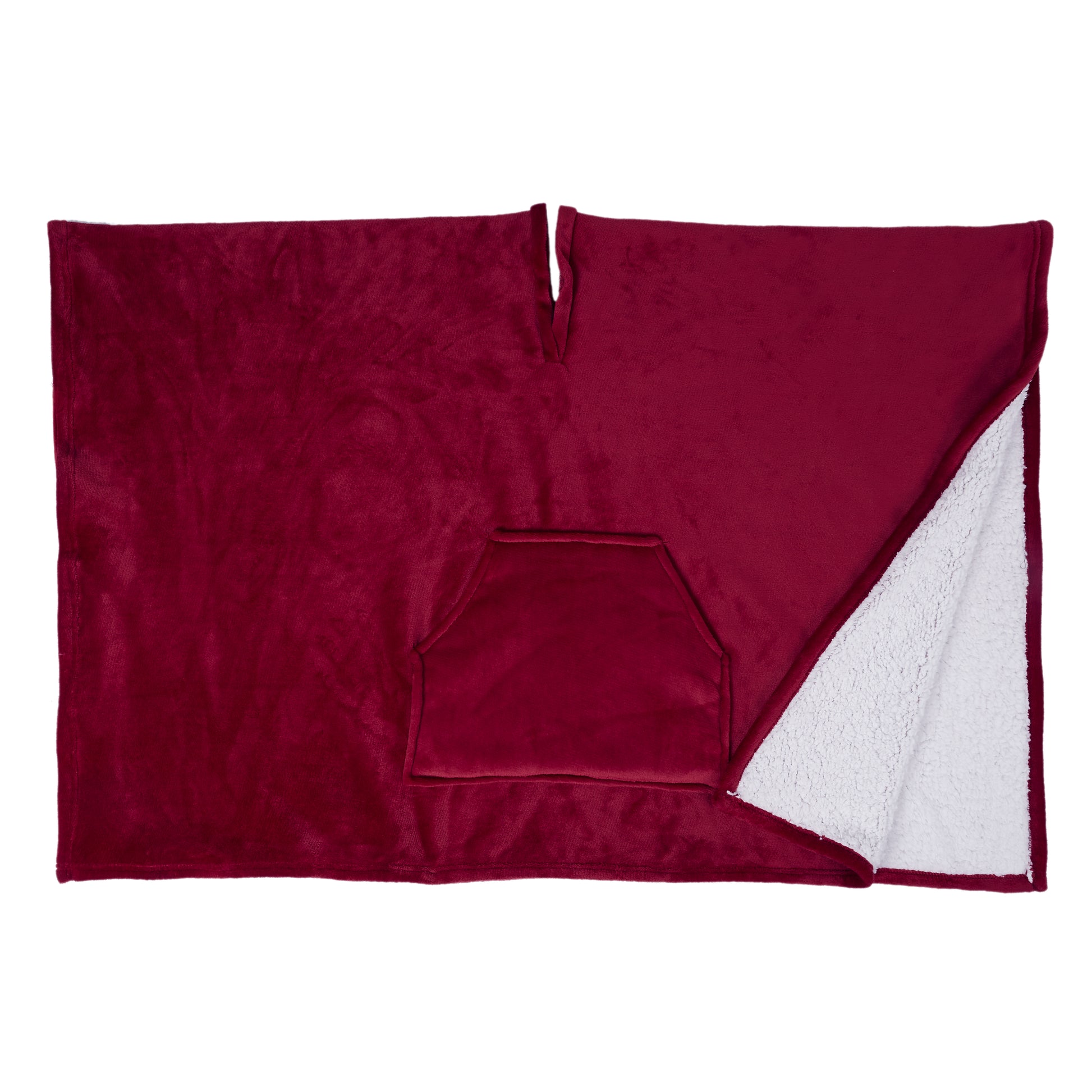 Poncho ZenPur rouge style plaid idéal pour se réchauffer tout en restant élégant