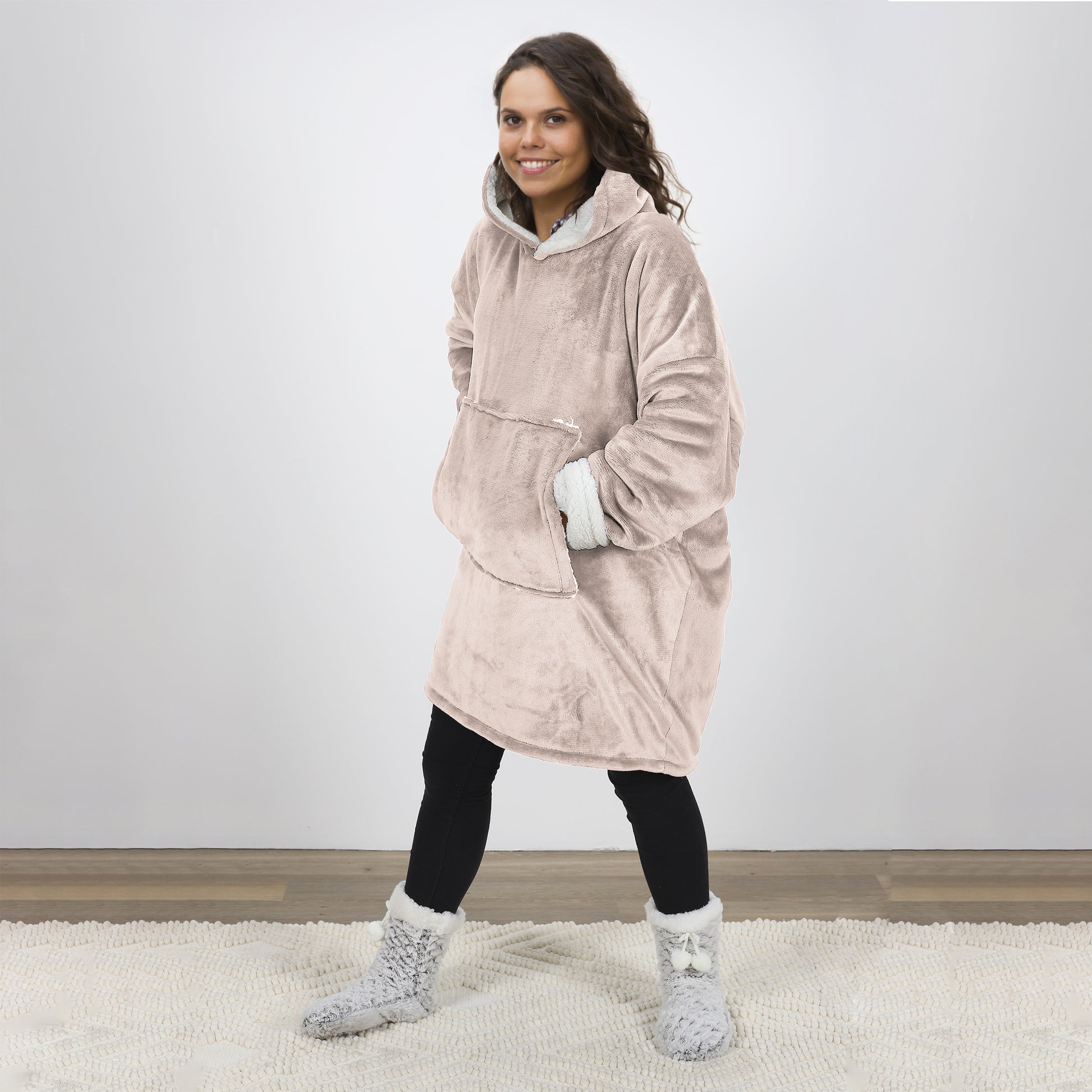 Sweat à capuche ZenPur avec intérieur Sherpa en lin, confortable et élégant
