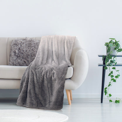 Plaid Nid d'Abeille Gris - Douceur et Élégance