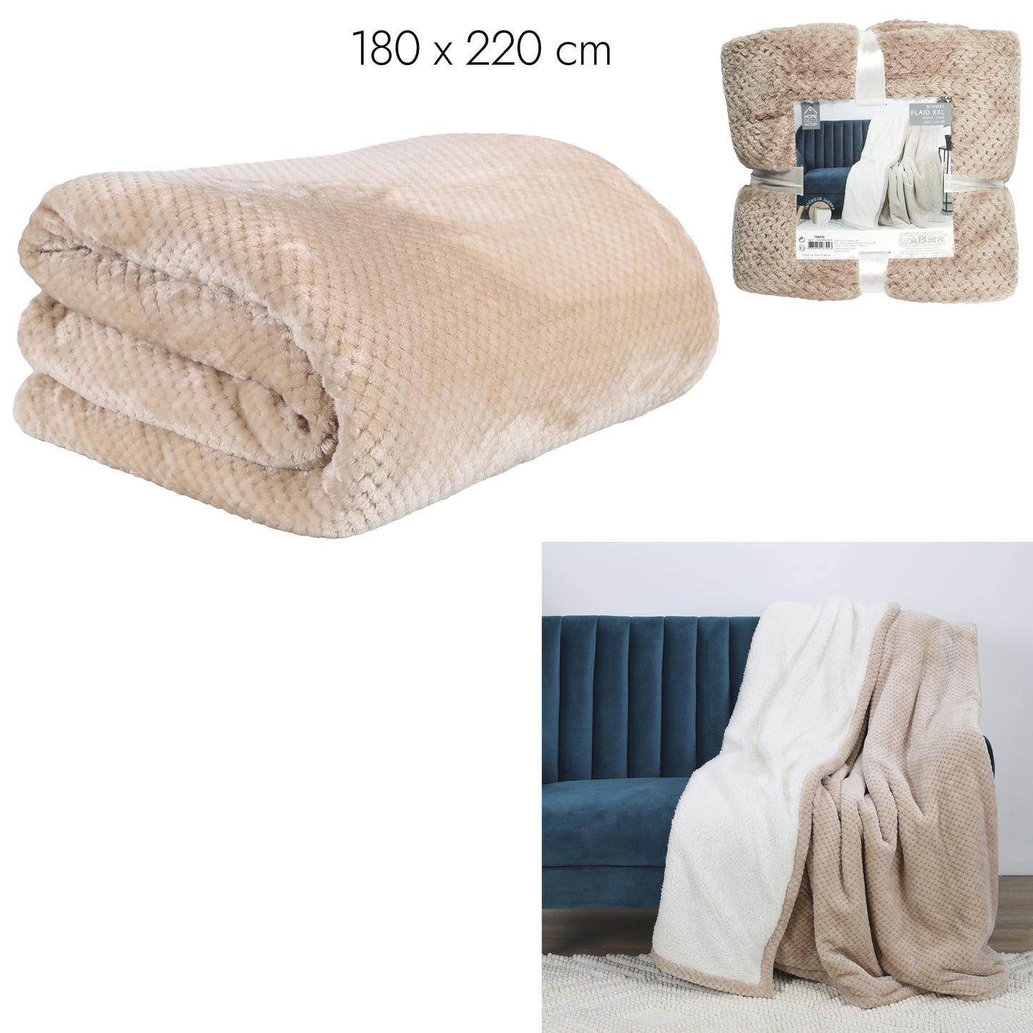 BEIGE SHERPA BEIGE NESTKARIER XXL 180X220CM A