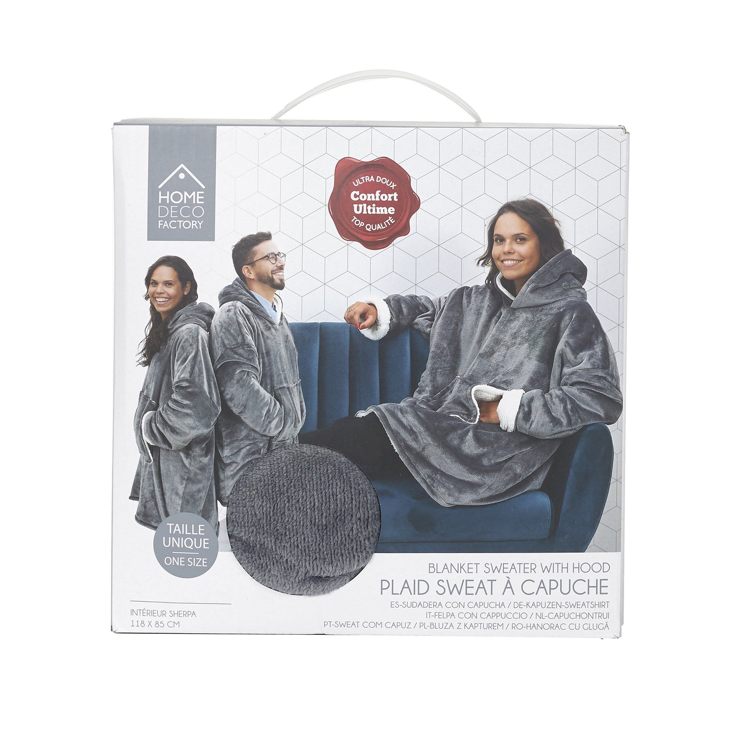GRAUES SHERPA-INTERIOR-KAPUZENSWEATSHIRT