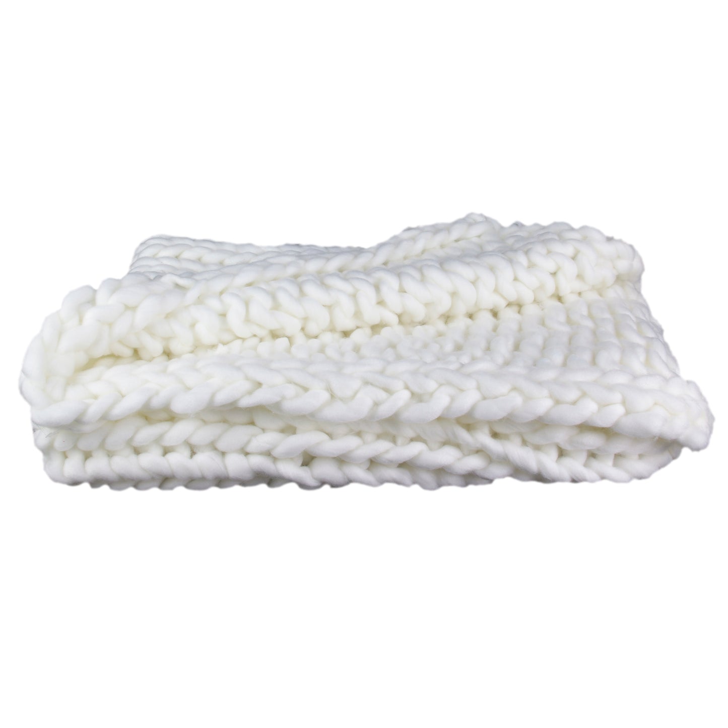 Plaid en Grosse Maille Chunky Écru