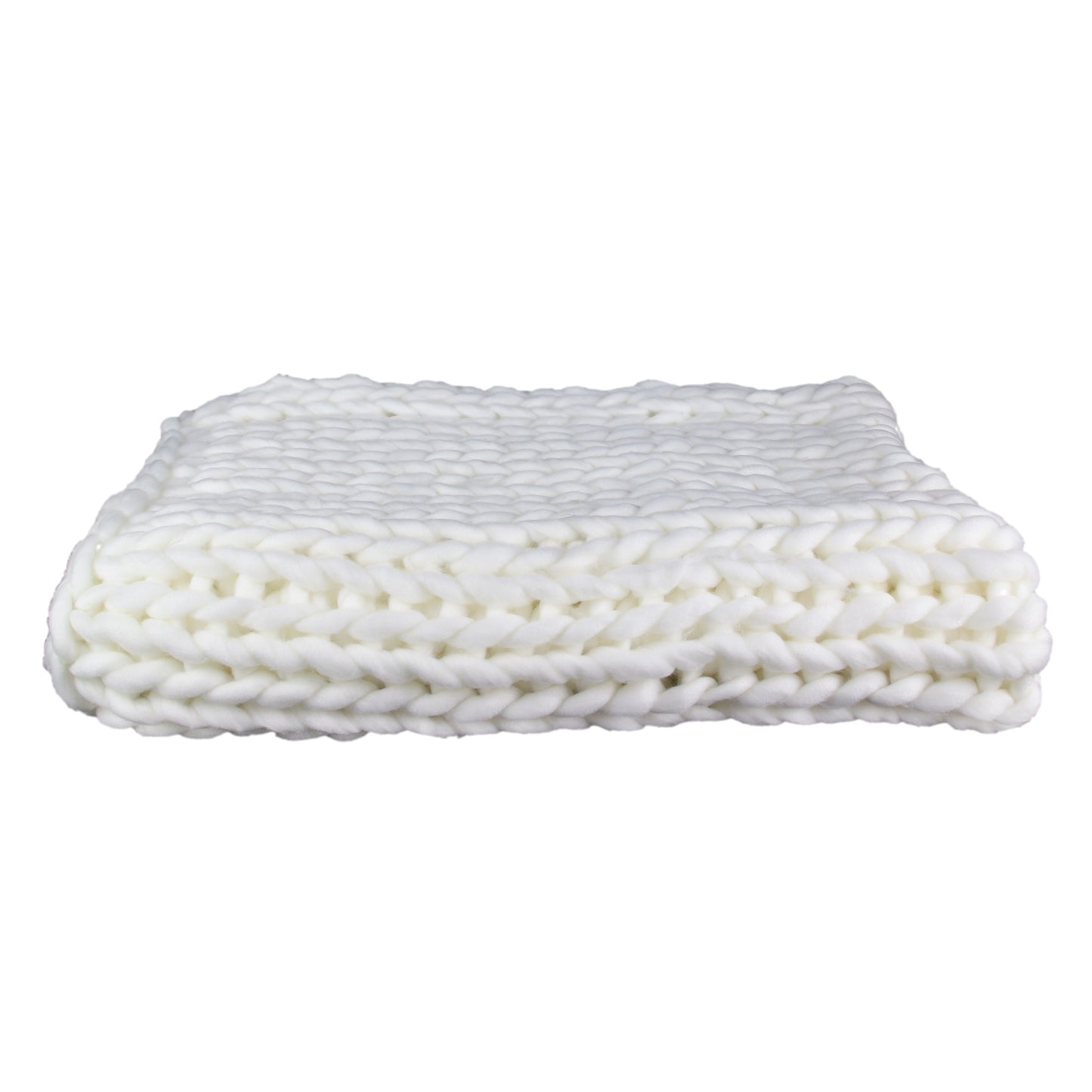 Plaid en Grosse Maille Chunky Écru