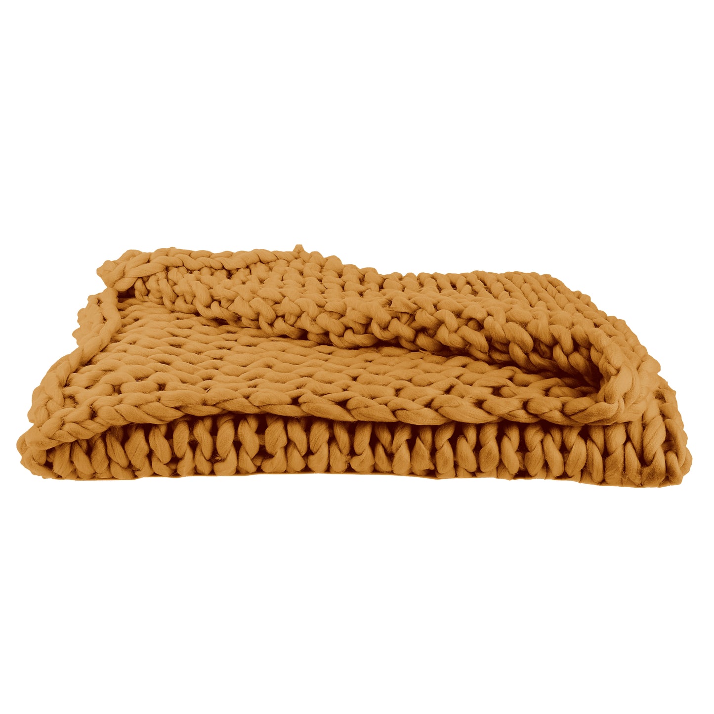 Plaid Grosse Maille Chunky Jaune