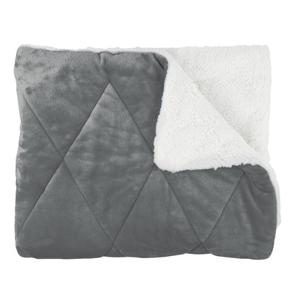 TAGESDECKE FLANELL SHERPA GRAU 220X240CM