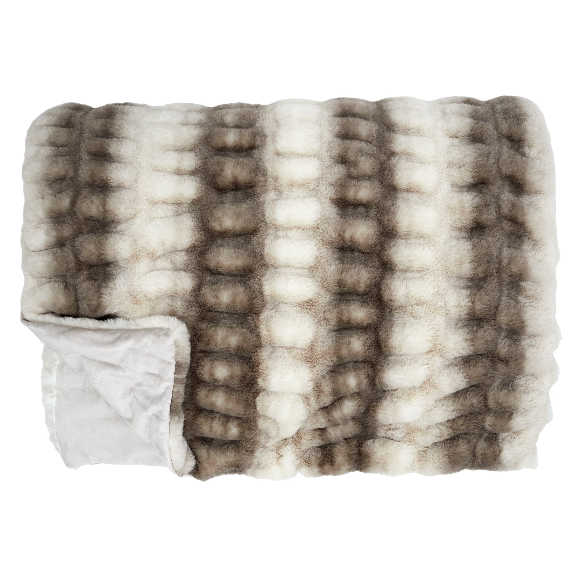 Vue latérale du plaid ZenPur Luxury imitation fourrure, finition soignée et moelleuse