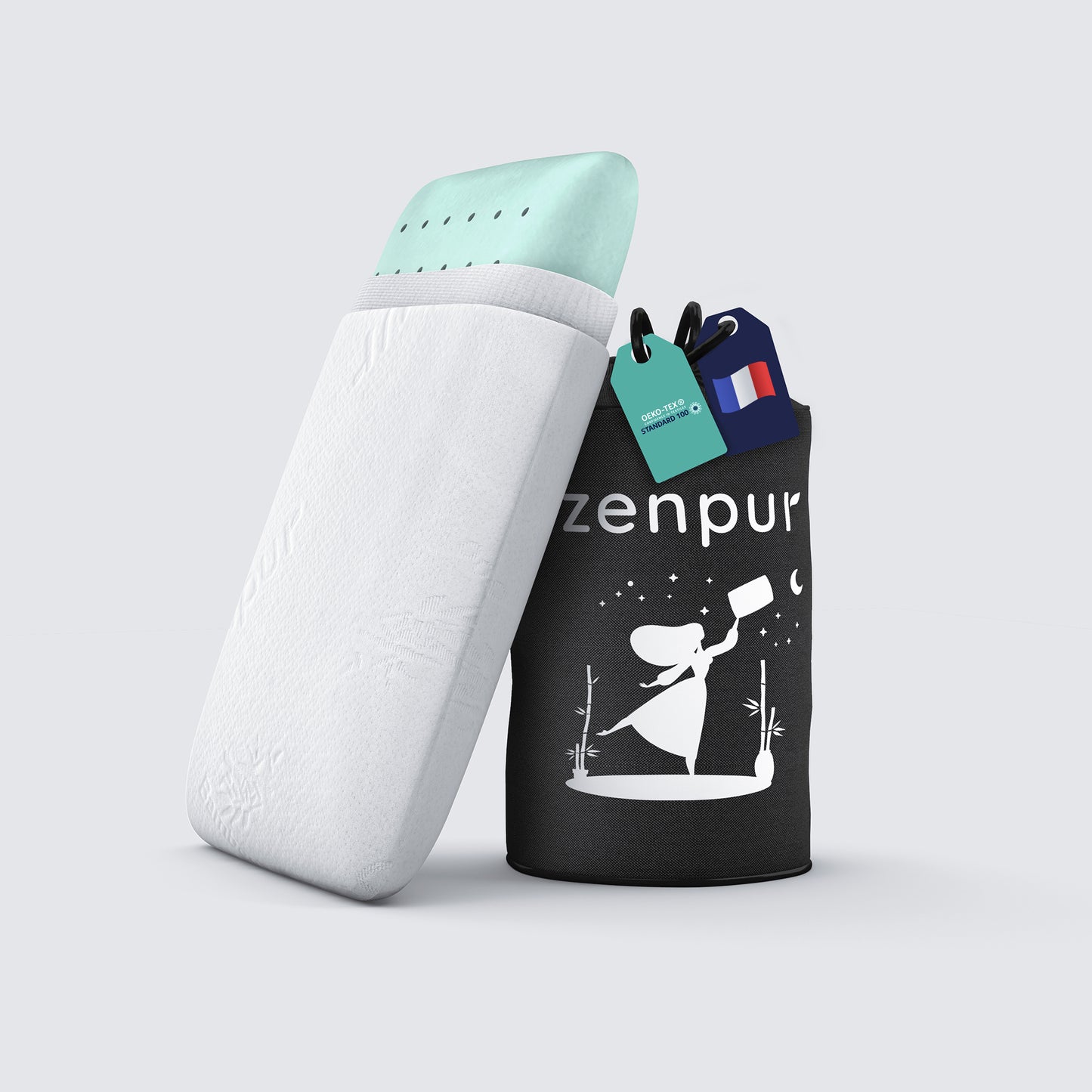 ZenPur – Ergonomisches Nackenkissen aus Memory-Schaum, entworfen in Fr